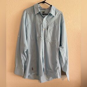 Simms Sky Blue Polyester Fishing Shirt